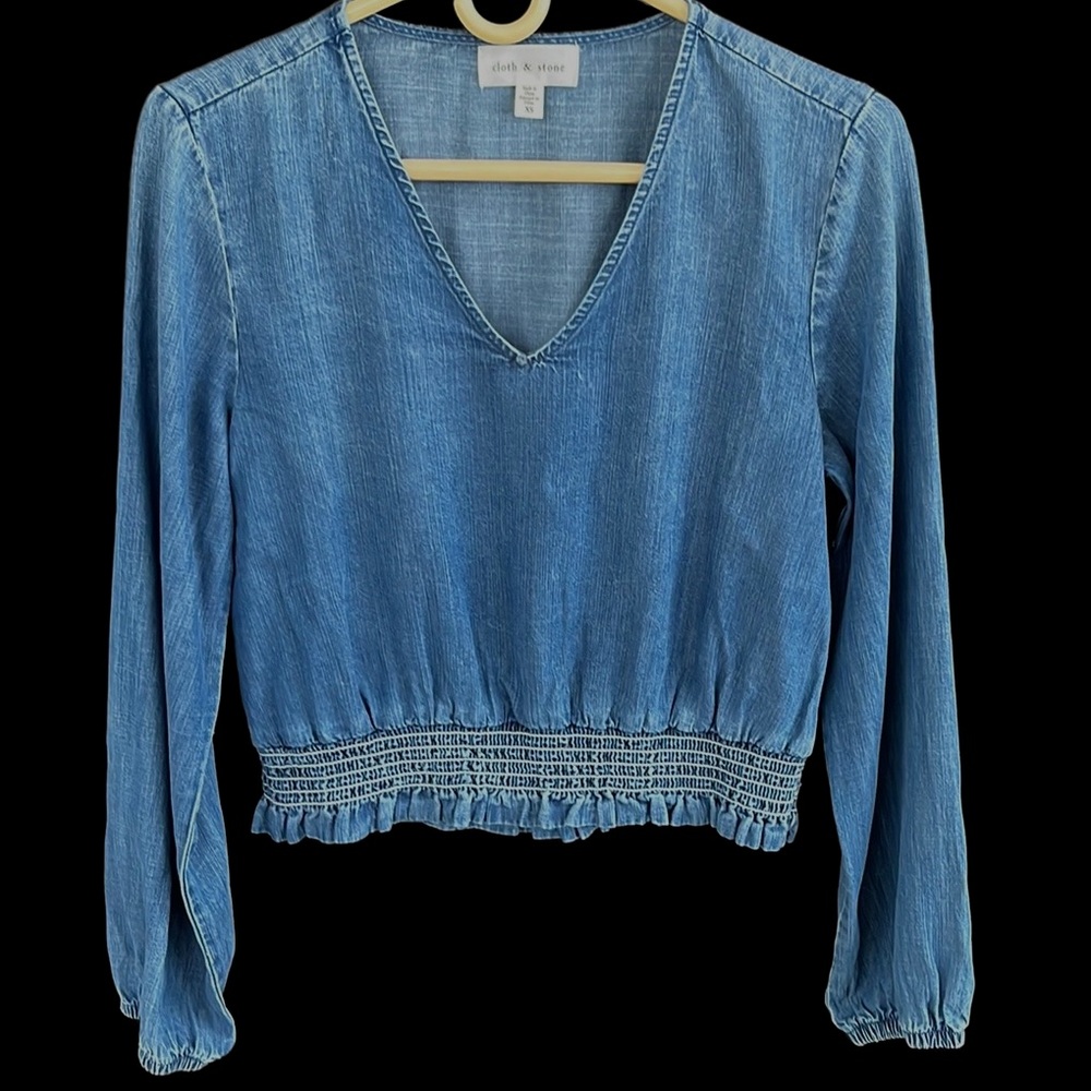 Cloth & Stone Blue Long Sleeve Top